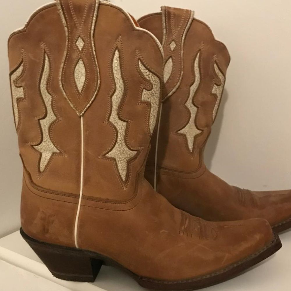 FRYE  Leather Short Snip Toe Boots Women's Size 7B